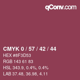 Color code: CMYK 0 / 57 / 42 / 44 | qconv.com