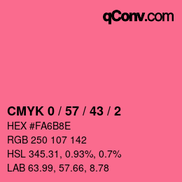 Color code: CMYK 0 / 57 / 43 / 2 | qconv.com