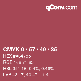 Código de color: CMYK 0 / 57 / 49 / 35 | qconv.com