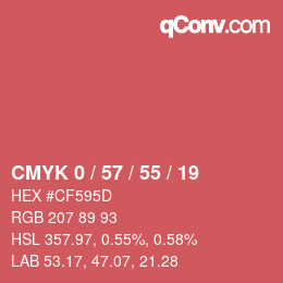 颜色代码: CMYK 0 / 57 / 55 / 19 | qconv.com