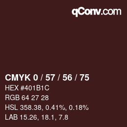 Color code: CMYK 0 / 57 / 56 / 75 | qconv.com