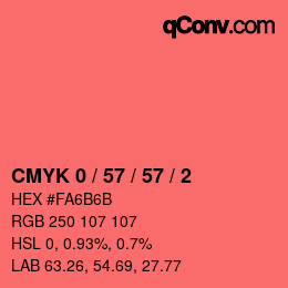 カラーコード: CMYK 0 / 57 / 57 / 2 | qconv.com