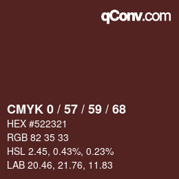 Color code: CMYK 0 / 57 / 59 / 68 | qconv.com