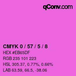 カラーコード: CMYK 0 / 57 / 5 / 8 | qconv.com