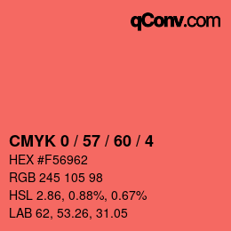 Farbcode: CMYK 0 / 57 / 60 / 4 | qconv.com