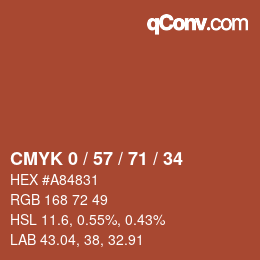 Color code: CMYK 0 / 57 / 71 / 34 | qconv.com