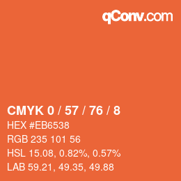 カラーコード: CMYK 0 / 57 / 76 / 8 | qconv.com