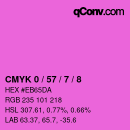 カラーコード: CMYK 0 / 57 / 7 / 8 | qconv.com