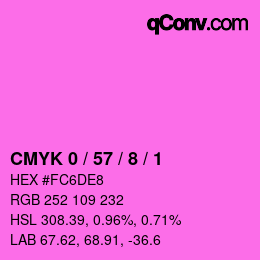 カラーコード: CMYK 0 / 57 / 8 / 1 | qconv.com