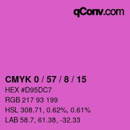 カラーコード: CMYK 0 / 57 / 8 / 15 | qconv.com