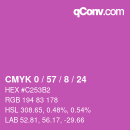 カラーコード: CMYK 0 / 57 / 8 / 24 | qconv.com