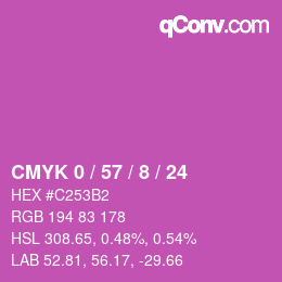 カラーコード: CMYK 0 / 57 / 8 / 24 | qconv.com