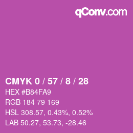 Color code: CMYK 0 / 57 / 8 / 28 | qconv.com