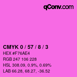 颜色代码: CMYK 0 / 57 / 8 / 3 | qconv.com