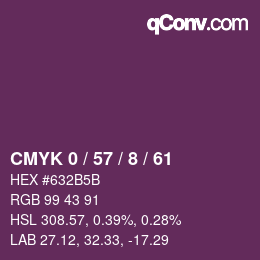 Farbcode: CMYK 0 / 57 / 8 / 61 | qconv.com