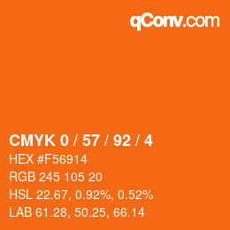 Color code: CMYK 0 / 57 / 92 / 4 | qconv.com