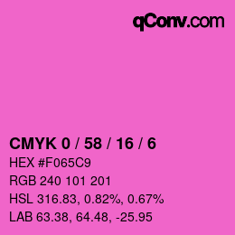 カラーコード: CMYK 0 / 58 / 16 / 6 | qconv.com