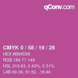 Color code: CMYK 0 / 58 / 19 / 28 | qconv.com