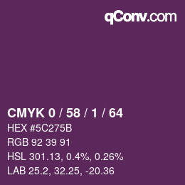 カラーコード: CMYK 0 / 58 / 1 / 64 | qconv.com
