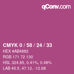 Color code: CMYK 0 / 58 / 24 / 33 | qconv.com