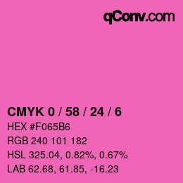 カラーコード: CMYK 0 / 58 / 24 / 6 | qconv.com