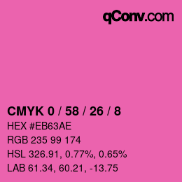 カラーコード: CMYK 0 / 58 / 26 / 8 | qconv.com