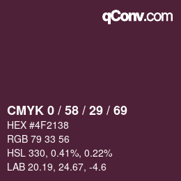 颜色代码: CMYK 0 / 58 / 29 / 69 | qconv.com