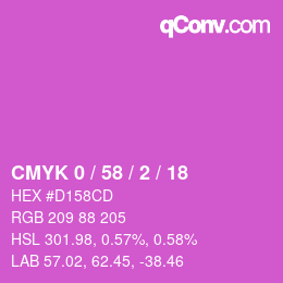 颜色代码: CMYK 0 / 58 / 2 / 18 | qconv.com