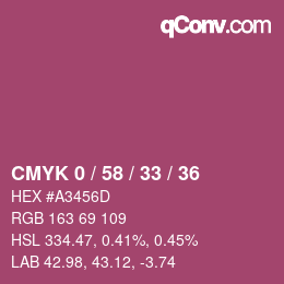 カラーコード: CMYK 0 / 58 / 33 / 36 | qconv.com