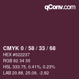 Código de color: CMYK 0 / 58 / 33 / 68 | qconv.com