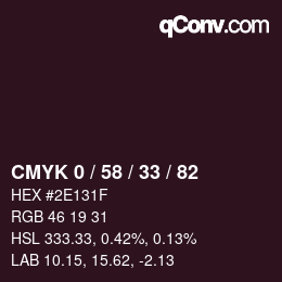 Color code: CMYK 0 / 58 / 33 / 82 | qconv.com