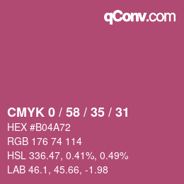 Código de color: CMYK 0 / 58 / 35 / 31 | qconv.com