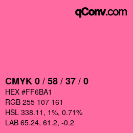 カラーコード: CMYK 0 / 58 / 37 / 0 | qconv.com