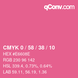 カラーコード: CMYK 0 / 58 / 38 / 10 | qconv.com