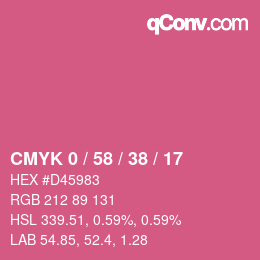 颜色代码: CMYK 0 / 58 / 38 / 17 | qconv.com
