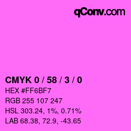 カラーコード: CMYK 0 / 58 / 3 / 0 | qconv.com