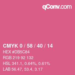 Code couleur: CMYK 0 / 58 / 40 / 14 | qconv.com