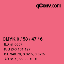 Color code: CMYK 0 / 58 / 47 / 6 | qconv.com