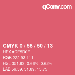 Farbcode: CMYK 0 / 58 / 50 / 13 | qconv.com