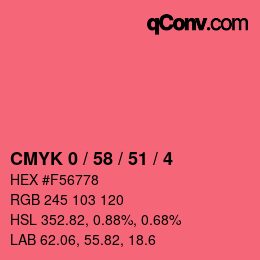 颜色代码: CMYK 0 / 58 / 51 / 4 | qconv.com