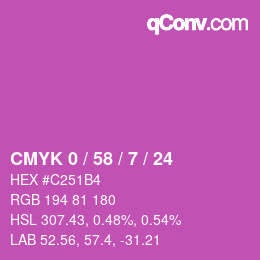 Color code: CMYK 0 / 58 / 7 / 24 | qconv.com