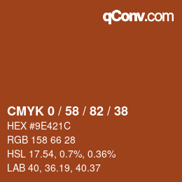 Farbcode: CMYK 0 / 58 / 82 / 38 | qconv.com