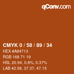 Código de color: CMYK 0 / 58 / 89 / 34 | qconv.com