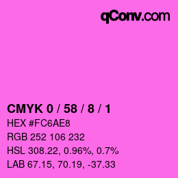 カラーコード: CMYK 0 / 58 / 8 / 1 | qconv.com