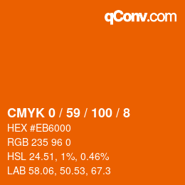 Farbcode: CMYK 0 / 59 / 100 / 8 | qconv.com
