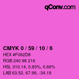 Color code: CMYK 0 / 59 / 10 / 6 | qconv.com