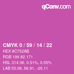 Color code: CMYK 0 / 59 / 14 / 22 | qconv.com