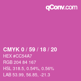 Color code: CMYK 0 / 59 / 18 / 20 | qconv.com