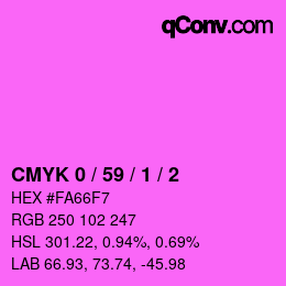 颜色代码: CMYK 0 / 59 / 1 / 2 | qconv.com