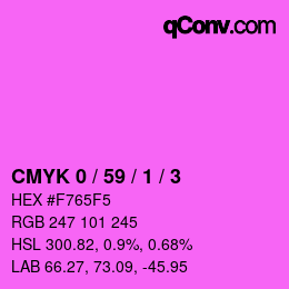カラーコード: CMYK 0 / 59 / 1 / 3 | qconv.com